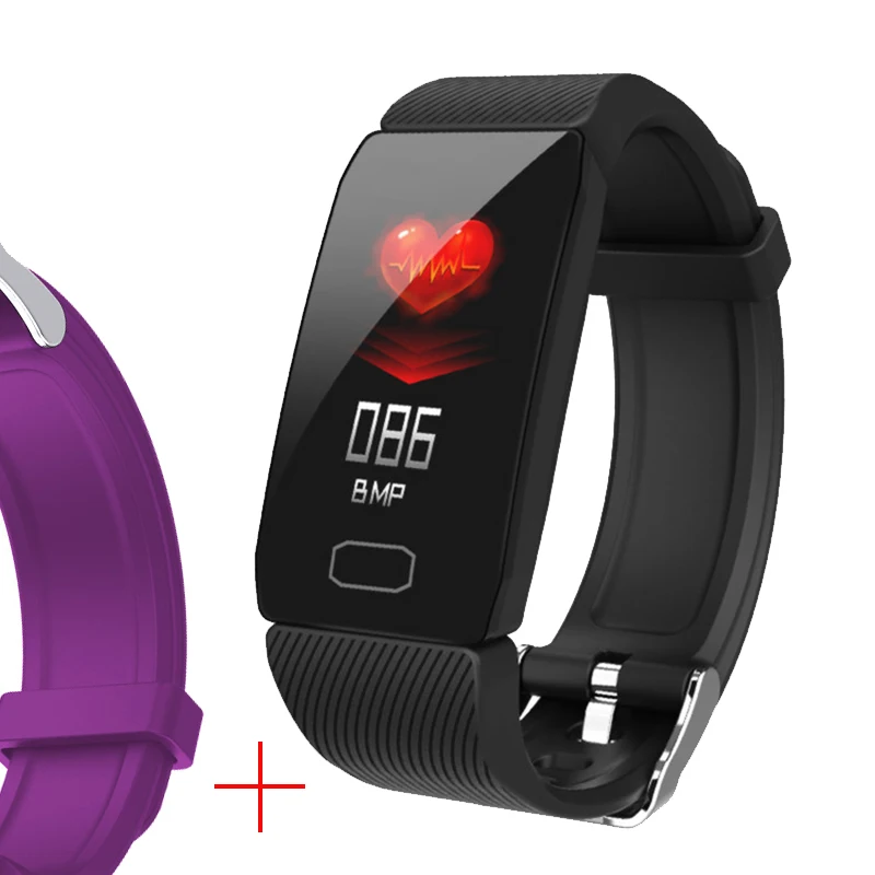 Hembeer Q1 умный Браслет цветной экран монитор сердечного ритма отчет о погоде трекер активности кровяное давление часы pk Fitbits - Цвет: black purple