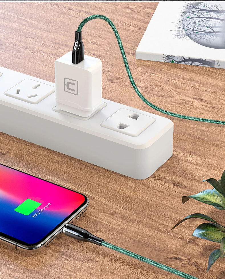 Cafele новейший Магнитный USB кабель для iphone Micro type C Плетеный USB кабель QC3.0 зарядное устройство для iphone samsung Xiaomi huawei 200 см