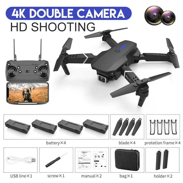 2021 NEW Drone 4k profession HD Wide Angle Camera 1080P WiFi fpv Drone Dual Camera Height Keep Drones Camera Helicopter Toys 4K-Dual camera-4B