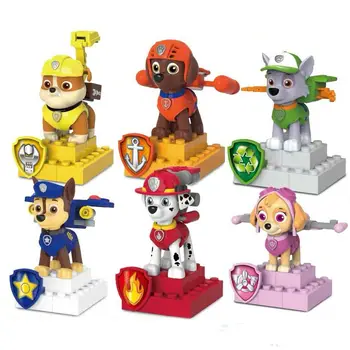 

Paw Patrol toys set Building Blocks skye everest cartoon Model Block Set particles assembled building blocks toy gift
