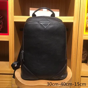 

Men's leather backpack men's travel luxury soft cowhide leather backpack travel black fashion designer backpack
