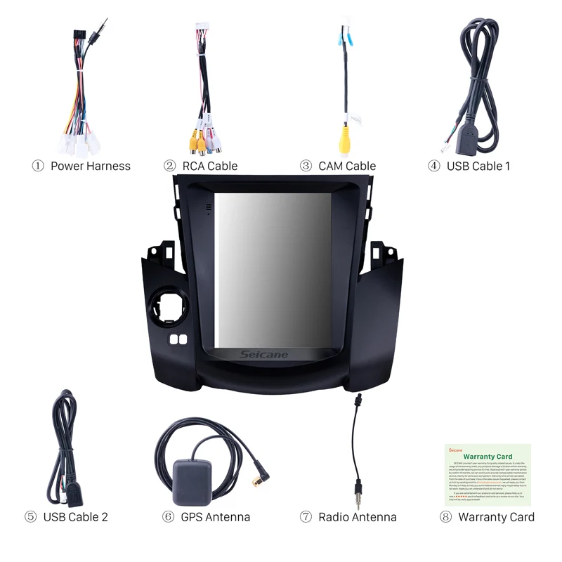 Clearance Seicane Android 9.1 Car GPS Navigation for 2008 2009 2010 2011 Toyota RAV4 9.7 inch Radio Unit support Mirror Link DVR OBDII 3