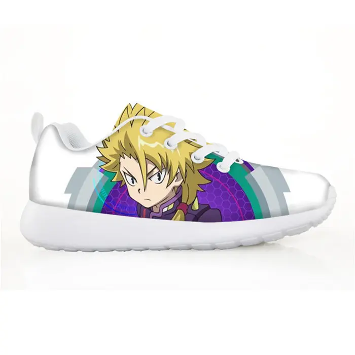 Прозрачный Изготовленный на заказ Мода: Beyblade Burst с рисунком, детская спортивная обувь для детского сада для мальчиков и девочек; повседневные туфли на плоской подошве дышащие туфли на шнуровке - Цвет: Прозрачный