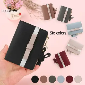 

Fashion Leather Women Coin Purse Bow Tassel Short Wallet Zipper Card Bag Short Small Coin Purse Brand New Design Soft Square Bag