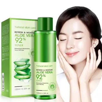 

120ml Natural Face Toner Aloe Vera Gel VC Skin Care Hydrating Moisturizing Vitamin C Lighten Pore Toner Korean