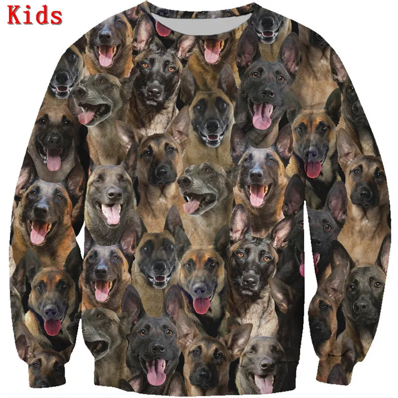 

You Will Have A Bunch Of Belgian Malinois 3D Printed Hoodies Boy Girl Long Sleeve Shirts Kids Animal Sweatshirt