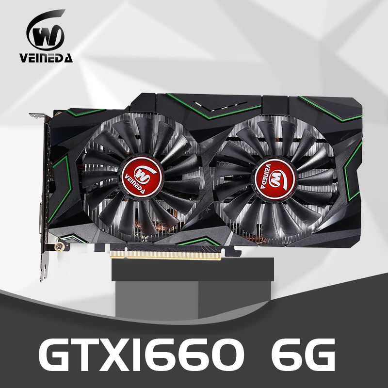 Видеокарта VEINEDA GTX 1660 6G GPU 1785 МГц GDDR5 gtx1660 видеокарта TU116 порты HDMI для игр nVIDIA Geforece |