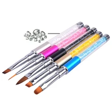 Стразы для украшения ногтей, круглые акриловые УФ-гели для наращивания, цветок для рисования, кисть с ручкой для маникюра, инструменты