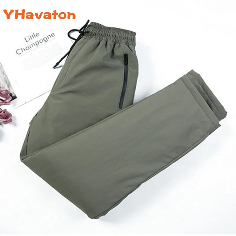 YHavaton 4XL мужские 90% белая утка морозостойкие брюки зимние прямые наружная одежда деловые брюки теплые брюки с подкладкой из утиного пуха