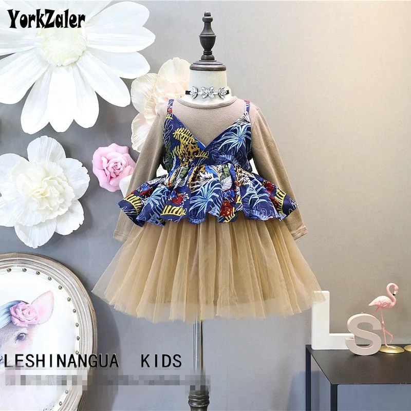 

Yorkzaler Kids Princess Clothing Set For Girl Vest+Long Sleeve Dress Girl 2pcs Outfits 2019 Casual Children's Clothes Suit 3Y-7Y