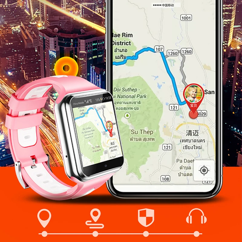 Детские умные часы с трекером 3G 4g wifi GPS LBS камера для телефона Поддержка WhatsApp Facebook