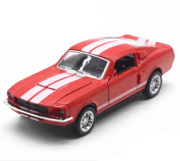 1:36 Ford Mustang GT 1967 GT500 Игрушечная модель автомобиля из сплава, дисплей, детская игрушка в подарок - Цвет: Красный