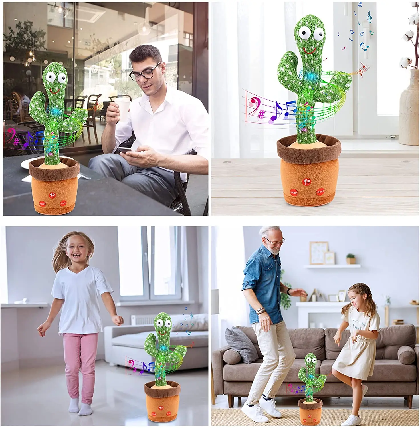 Dancing Cactus Electron Plush Toy Soft Plush Doll Babies Cactus That Can Sing And Dance Voice Interactive Bled Stark Toy For Kid