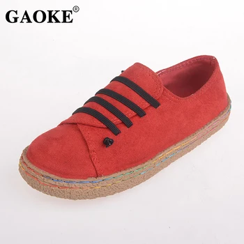 

2019 Autumn Women Sneakers Oxford Shoes Flats Shoes Women Leather Suede Lace Up Boat Shoes Round Toe Flats Moccasins
