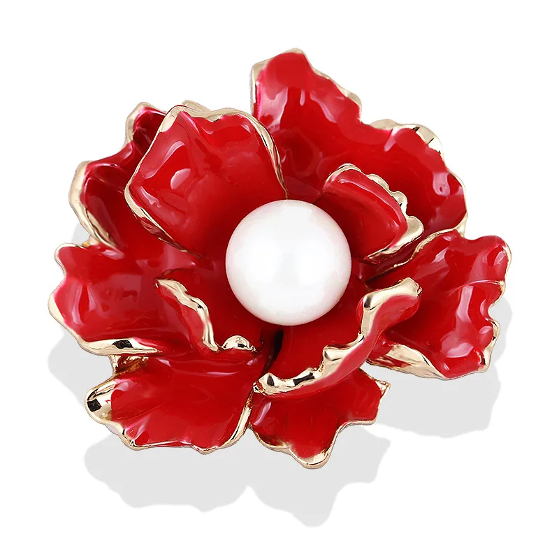 

Red And Blue Oil Drop Enamel Flower Hui Brooch Shirt Brooch Creative Corsage Brooch Corsage Safety Pin