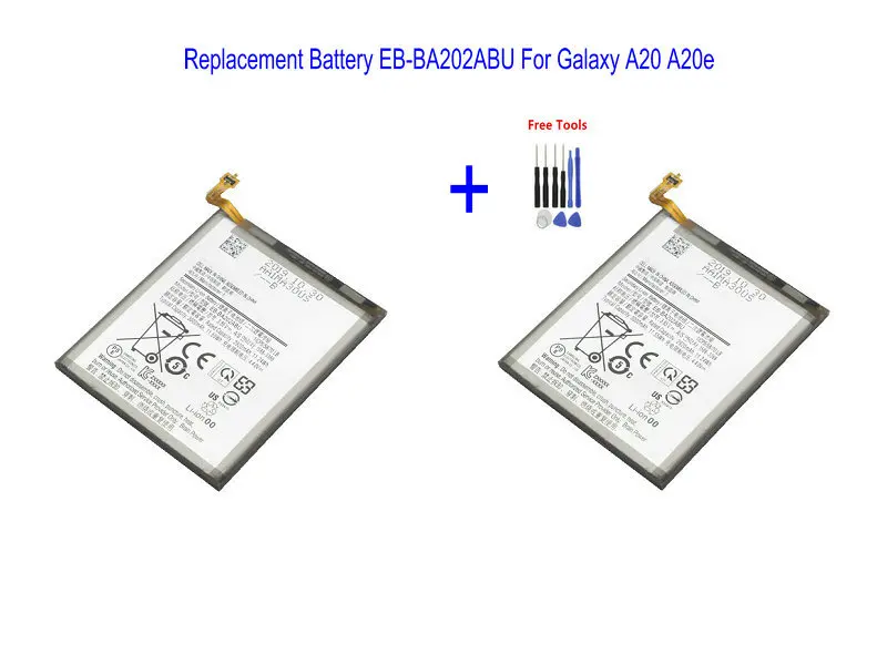 2x3000 mAh EB-BA202ABU 11.55Wh Сменный аккумулятор для samsung Galaxy A20e A20 батареи+ набор инструментов для ремонта