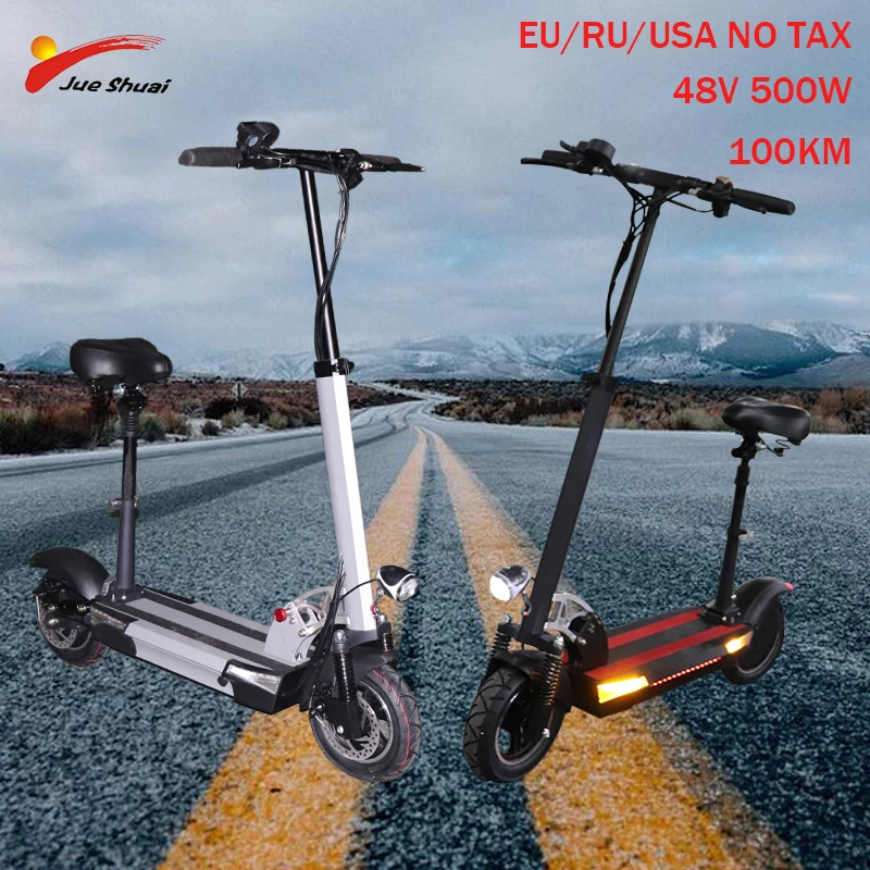 

JS 48V 500W electric scooter two colors optional 26AH with seat folding electric scooter adult convenient electric bicycle ebike