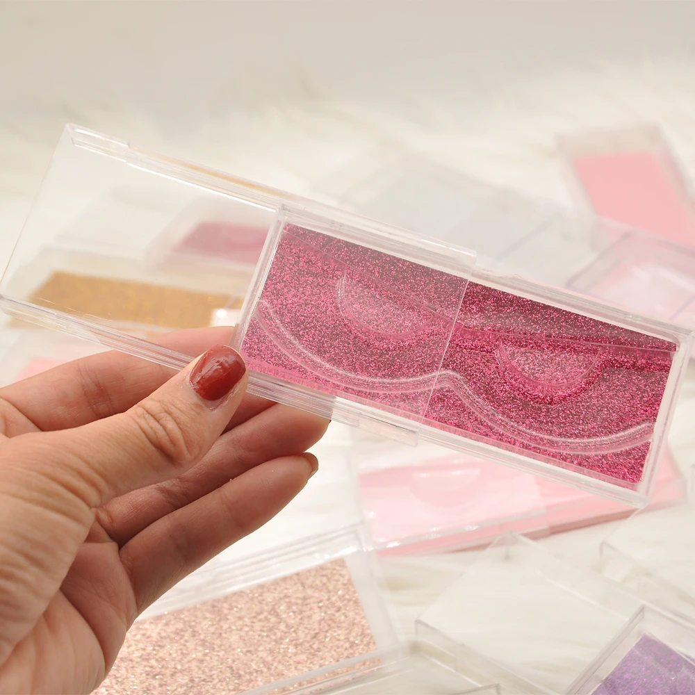 wholesale eyelash case eyelashes packaging box custom logo plastic sliding clear faux cils 3d mink lash cases tray bulk vendors | Красота и
