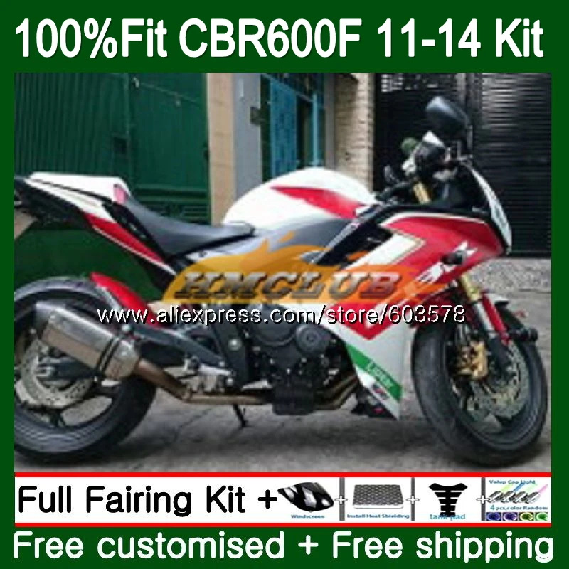 Литья под давлением для HONDA CBR600F4i 2011 2012 2013 красный, белый 129CL. 33 CBR 600 F 600F CBR600 F F4i CBR600F, 11, 12, 13, 14, обтекатели