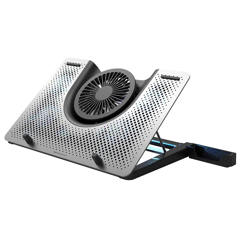 Aigo охлаждающая подставка под ноутбук кулер с 5 тихий синий светодиодный вентиляторы для ноутбука 12-17 Inch Портативный подставка для ноутбука игровой Тетрадь - Цвет лезвия: Silver Cooling Pad