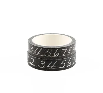 

1mm*7m cute black Number Washi Masking tape Stationery Diy Scrapbooking Photo Album School Kawaii Scrapbook Paper Stickers Gift