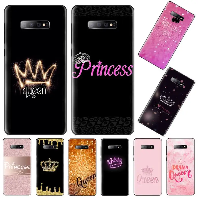 

Queen princess crown Phone Case For Samsung S6 S7 edge S8 S9 S10 e plus A10 A50 A70 note8 J7 2017 coque shell soft shell