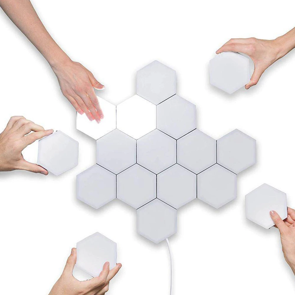 Quantum Lamp Led Hexagonal Lamps Modular Touch Sensitive Lighting Night Light Magnetic Hexagons Creative Decoration Wall Lampara 4