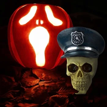 

Blue Halloween Horror Decoration Props Funny Skull Resin Skull Model Gift Decoration Ghost Head Model
