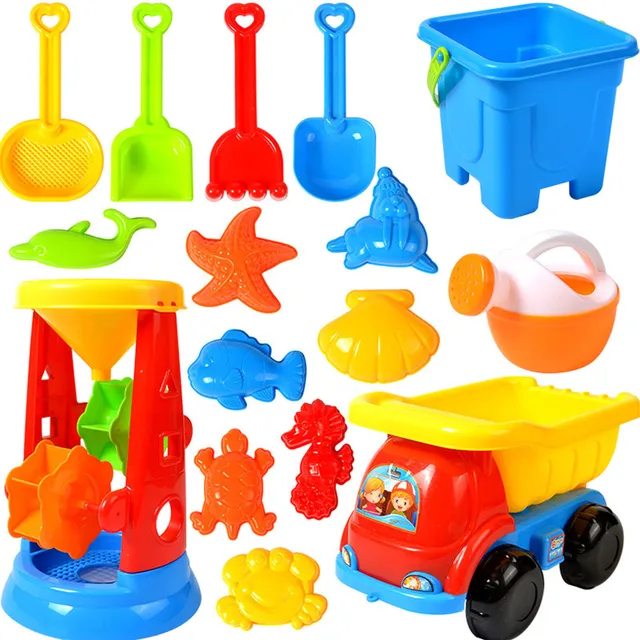 Summer Beach Toy Sand Set Sand Play Sandpit Toy Summer Outdoor Toy Hourglass Car Shovel Bucket Garden Toys Baby Gift Set 1