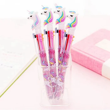 

Lovely Creative Small Fresh Dream Unicorn 6 Colors Ballpoint Pen Multicolor Signature Pen School Office Supply Gift Stationery
