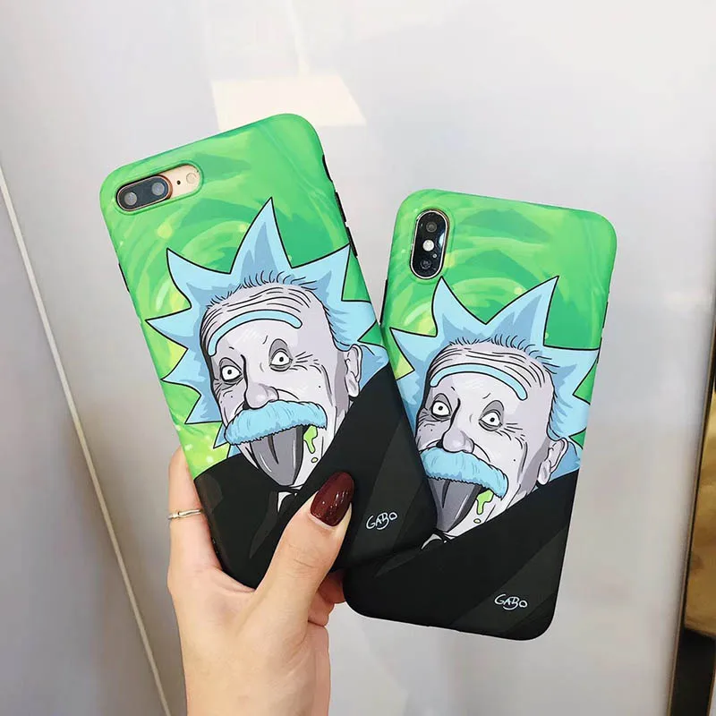 

Popular anime rick and morty soft silicon phone case for iphone 6 plus 7 7plus 8 8plus X XS XR MAX Funny Einstein cover coque