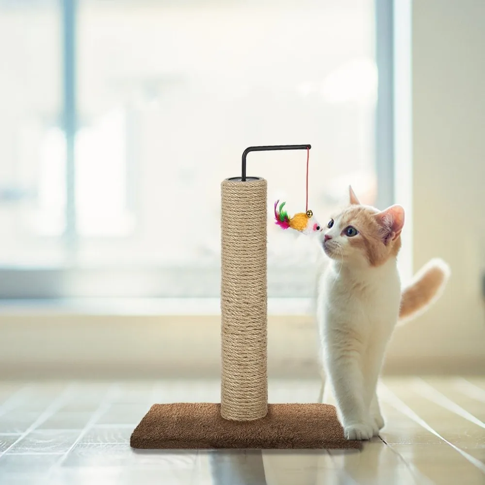 UK M6-2 Pet Cat's Tree Climbing Frame Toy with Fish Shape Bell Toy Cat Scratching Posts Cat Scratch Board Jumping Training Toy
