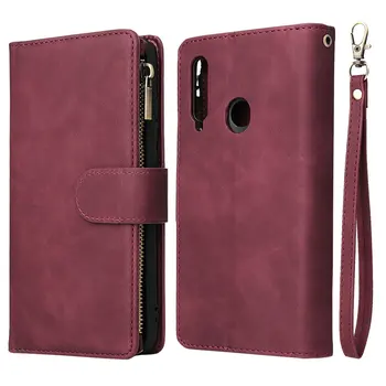 

Multifunction Zipper Flip Case for Funda Huawei P20 Lite 2019 Case PU Leather Solid Wallet for Huawei P20Lite 2019 Phone Cover