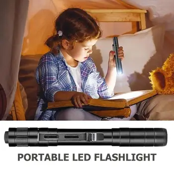 

Portable LED Flashlight Excellent Durable Aluminium Alloy Process Pen Shape Camping Light 2 Modes Outdoor Emergency Lamp