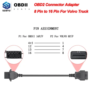 

OBD2 Connector Adapter For Volvo Truck 8 Pin OBD to OBD2 16Pin For Volvo OBD 2 OBD2 Diagnostic Auto Tool OBD2 Extension Cable