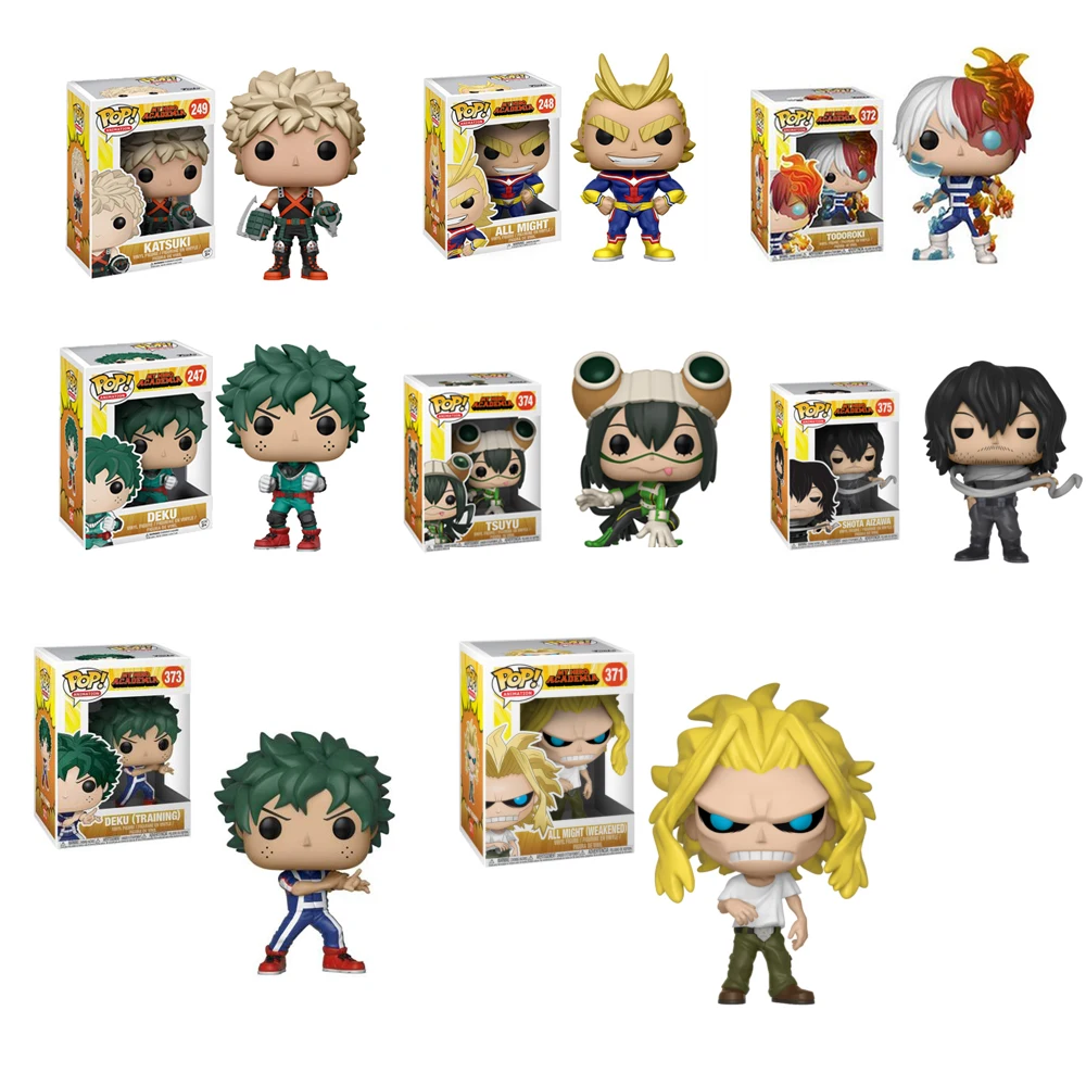 Funko pop My Hero Academy ALL MIGHT DEKU KATSUKI TODOROKI TSUYU SHOTA виниловые фигурки Коллекция Модель игрушки