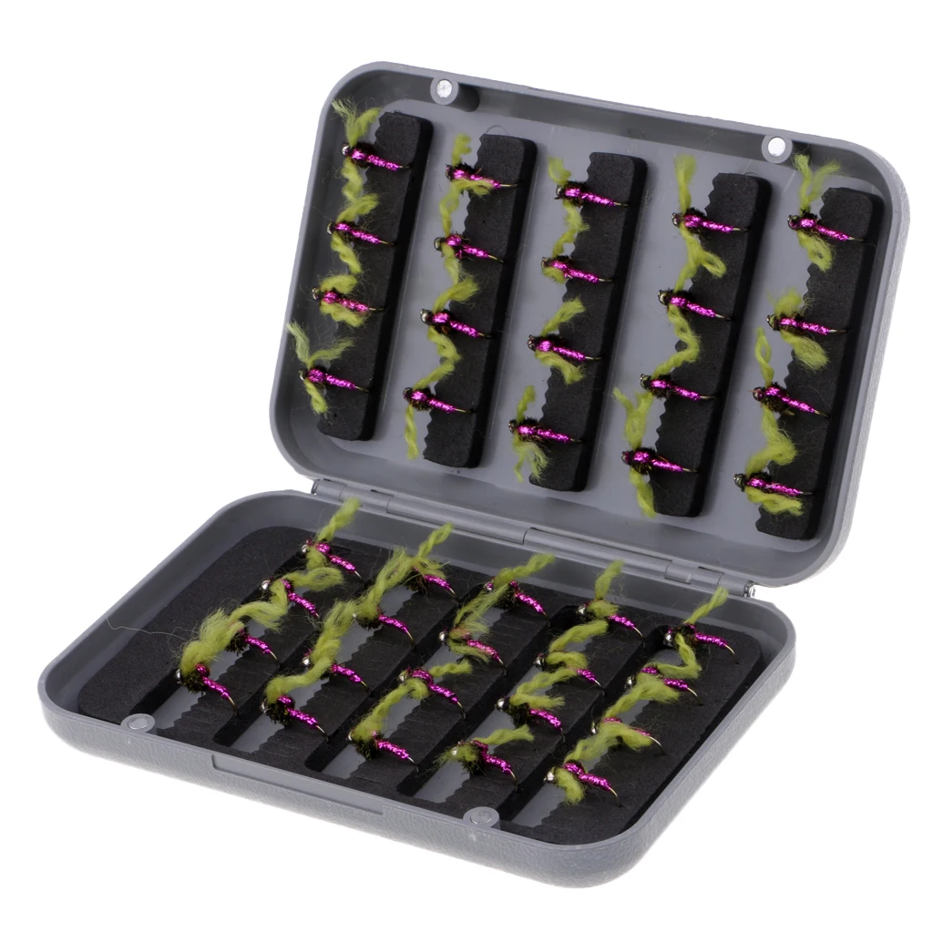 40pcs Dry Flies Fly Fishing Flies Kit Bass Salmon Trout Flies Floating Assortment with Fly Box for Freshwater and Saltwater