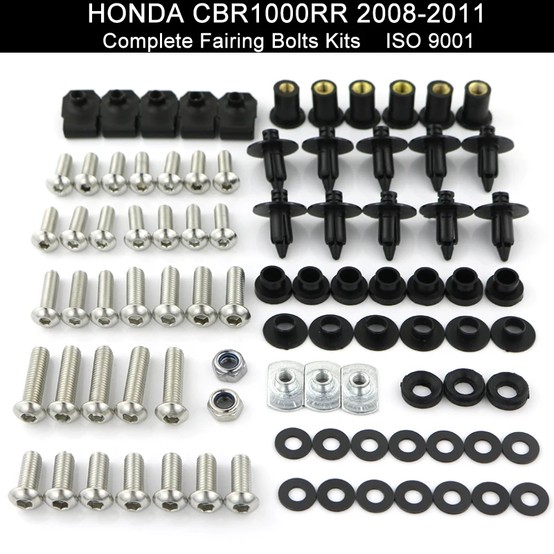 Mounting Kits Washers/Nuts/Fastenings/Clips/Grommets for Honda CBR600RR F5 2003 2004 2005 2006 Silver Xitomer Full Sets Fairing Bolts Kits