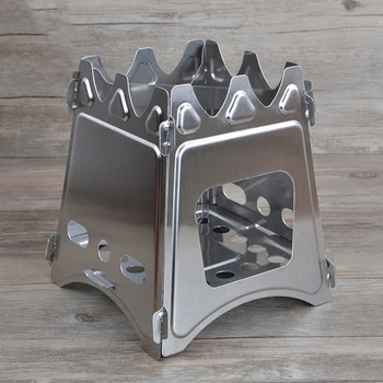 

Portable Wood Stove Outdoor Camping Travel Barbecue Stove-fire Stand Quick Folding Designed Stainless Steel