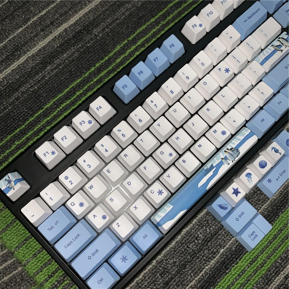  Antarctic Penguin OEM PBT Keycaps Full Set Mechanical Keyboard Keycaps PBT Dye-Sublimation Keycap