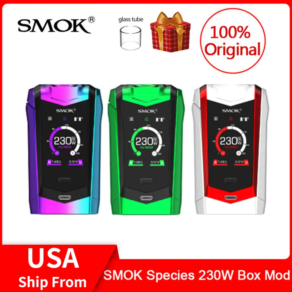 Original SMOK Species Mod 230W Touch Screen Mod VW/TC Box Mod 18650 Battery For Electronic cigarette vape species kit
