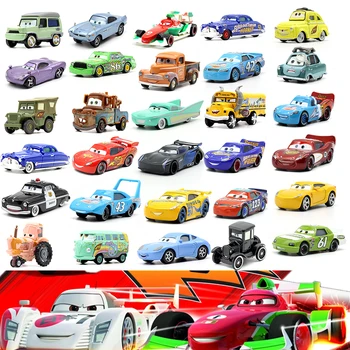 

New Disney Pixar 2 3 Toy Car McQueen Mater Jackson Storm 1:55 Cast Metal Alloy Toy Car Model Children's Birthday Christmas Gift