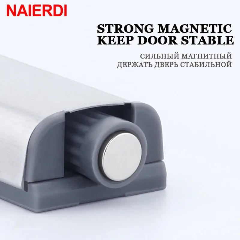 10PCS NAIERDI Door Stopper Cabinet Catches Stainless Steel Push to Open Touch Damper er Soft Quiet Closer Furniture Hardware door catches door stops cabinet door stop
