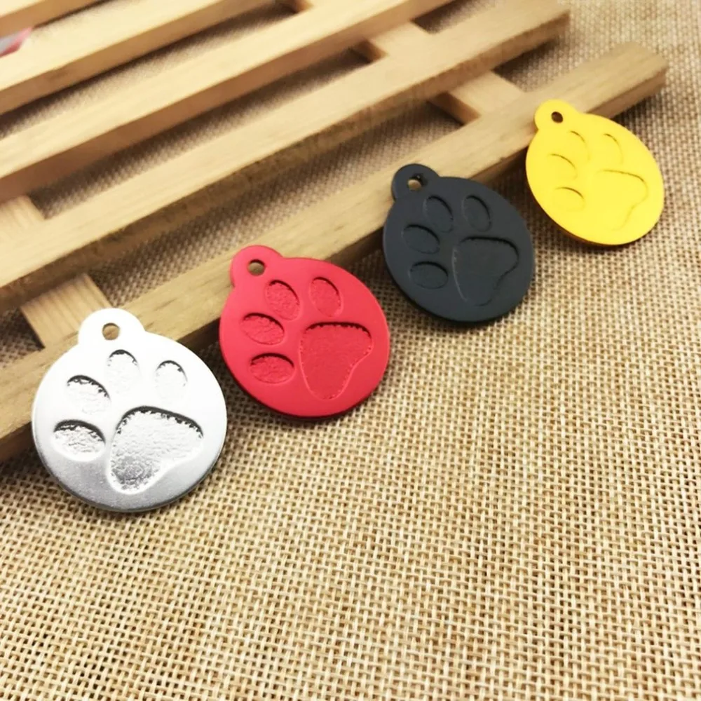 

Cute aluminum alloy Glitter Footprint Pet Dog Tag Dog Harness Identity Card Anti-Lost Frame Card Pet Dog Tag Accessories