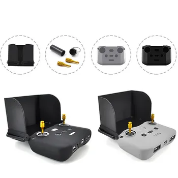 

For DJI Mavic Air 2 Remote Control Sun Shade Foldable Monitor Phone Hood Silicone Protective Cover Case Metal Joystick Cap
