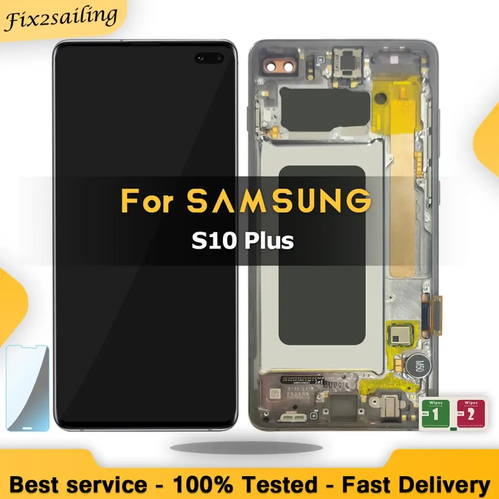 Новый ЖК-дисплей для Samsung Galaxy S10 SM-G9730 G973F G973U дисплей с сенсорным экраном в сборе Plus