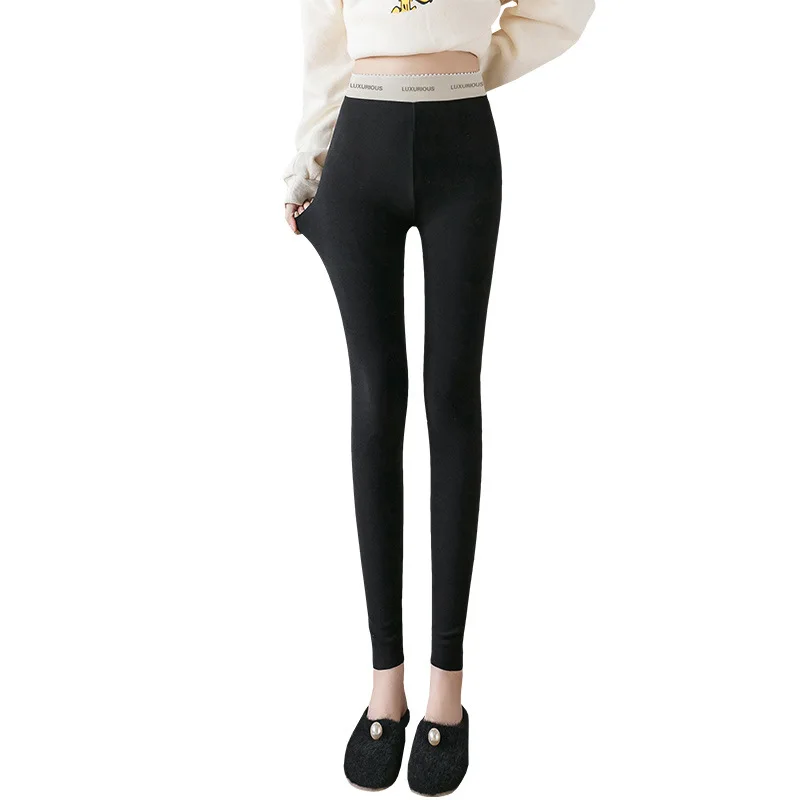 

Photo Shoot New Style Double-sided Plush Leggings Plus-sized Outer Wear Skinny Pants Elasticity Large Size Athletic Pants Women'