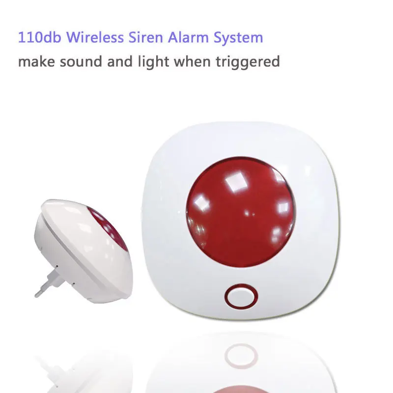 SN10 Loud Indoor Wireless Alarm Siren 100dB Flashing Indoor Horn Red Light Strobe Siren For GSM Home and Business Security