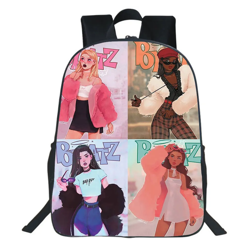 Bratz Backpack Kindergarten Mochila School Bag Teens Anime Storage Bag Travel Bags Children Rucksack 16 Inches