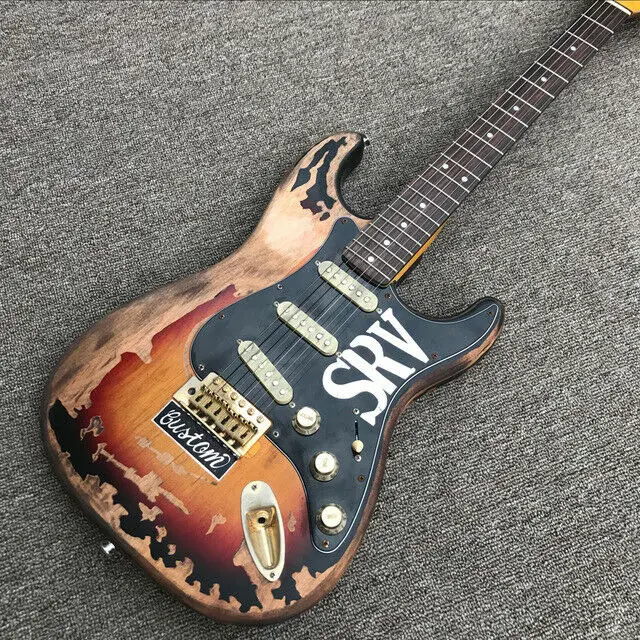 Заводская винтажная электрическая гитара Sunburst Relic, ручная работа SRV aged relic st электрогитара с ольховым корпусом